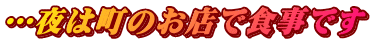 …夜は町のお店で食事です
